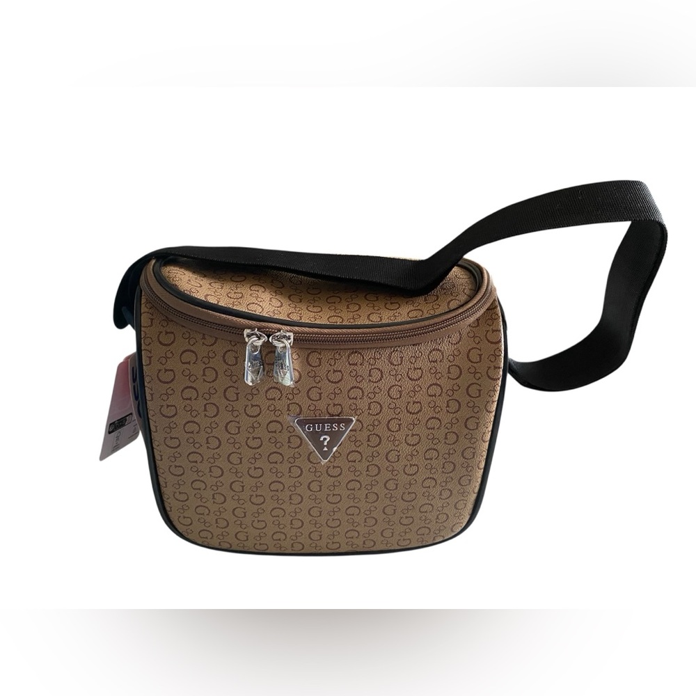 Guess Tan Crossbody Bag with Black Strap